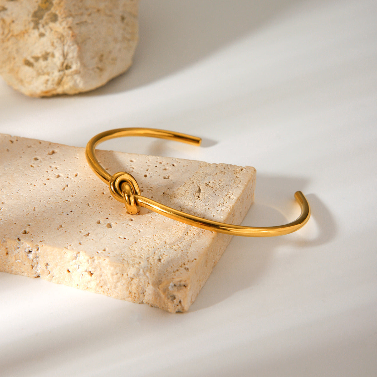 Knot Open Gold Bangle
