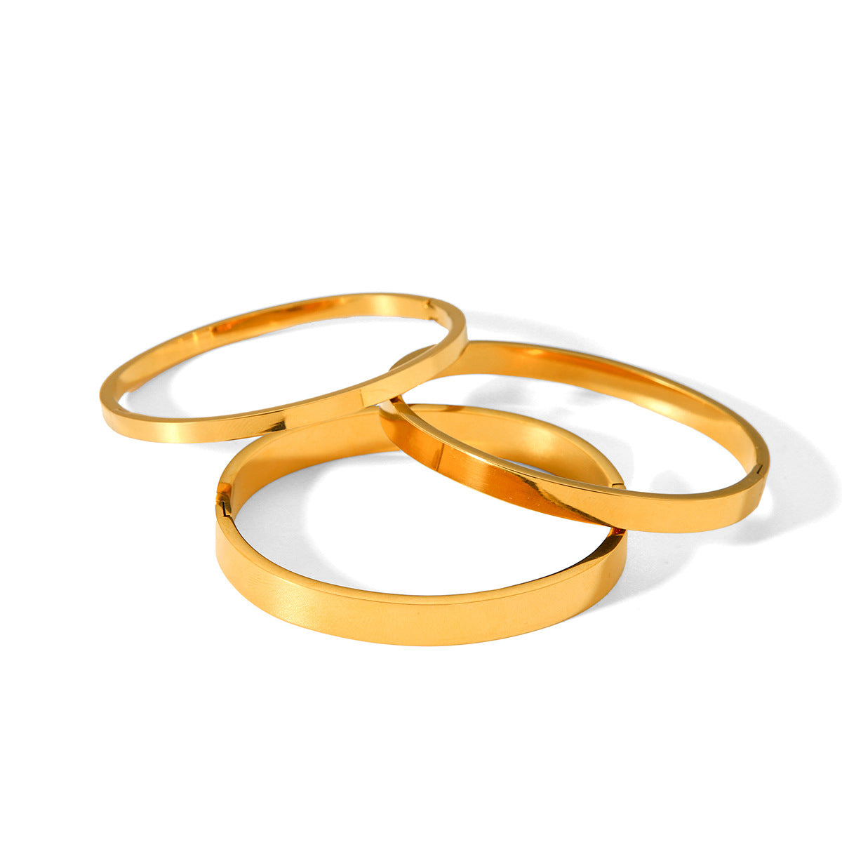 3-Piece Gold Bangle Bracelet Set