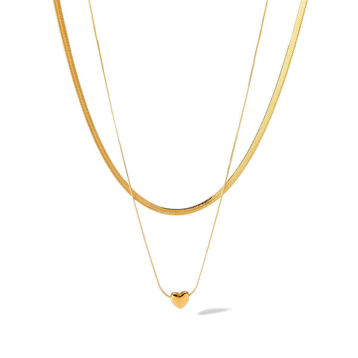 Layered Snake Chain Necklace – 18K Gold Minimalist Jewelry