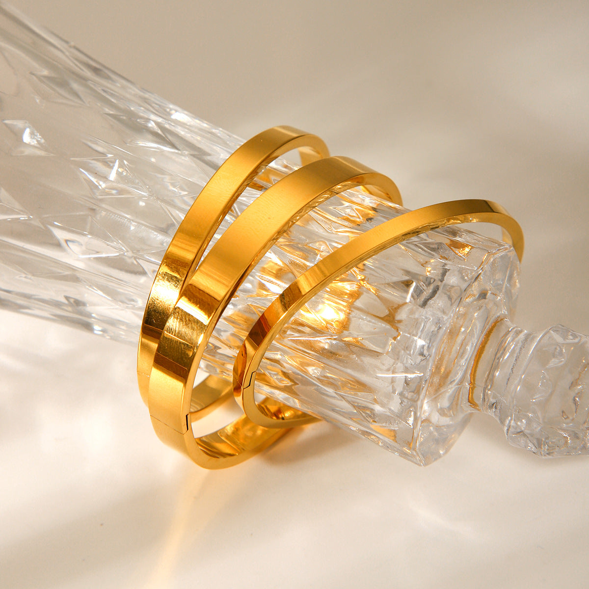 3-Piece Gold Bangle Bracelet Set