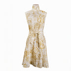 Lace-Up Yoke Waist A-Line Above-Knee Qipao