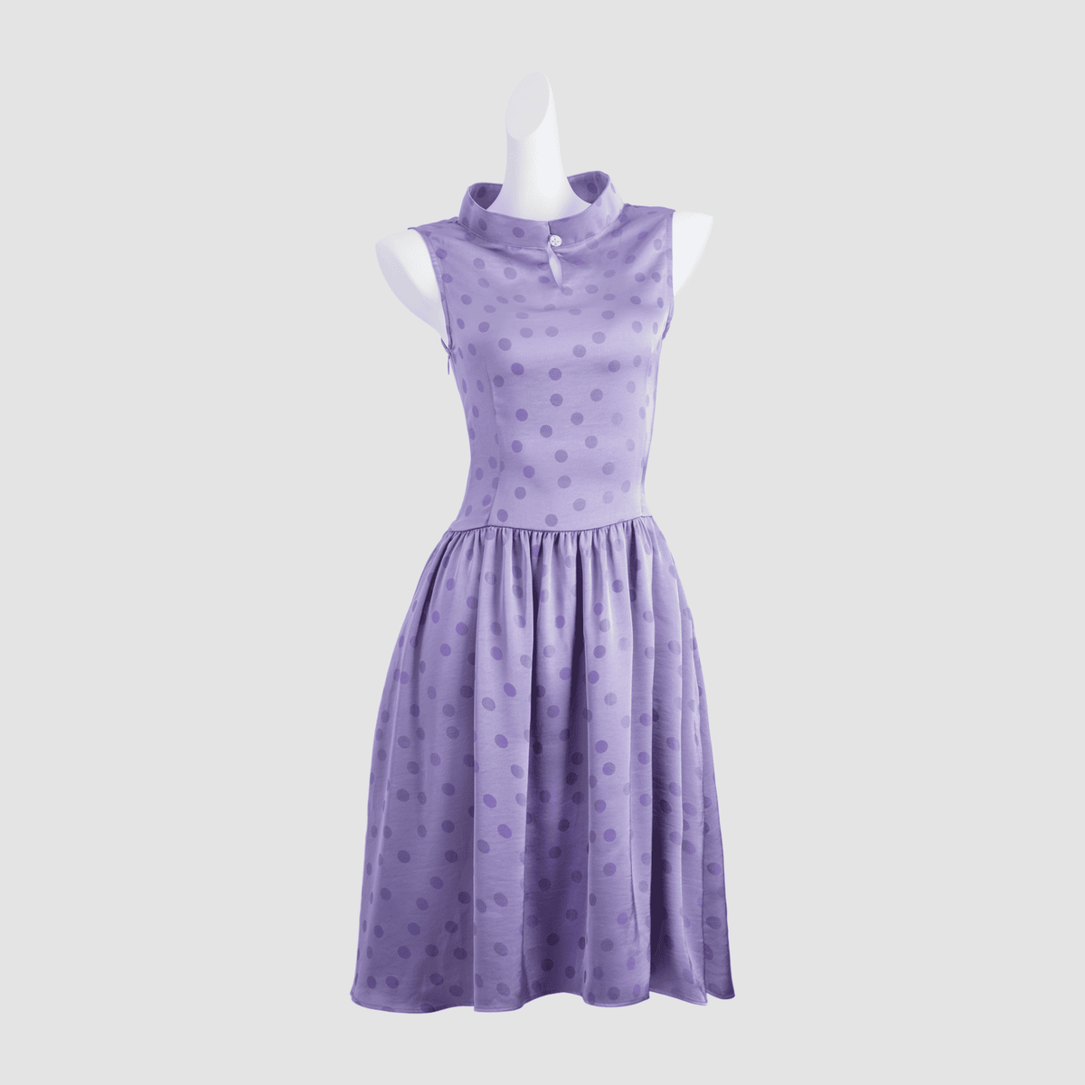Crown Collar Fitted Waist Flared Knee-Length Skirt
