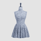 Tie Knife Pleat Ultra-Short Qipao