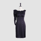 Boat Neck Tulip Midi Dress with Sash