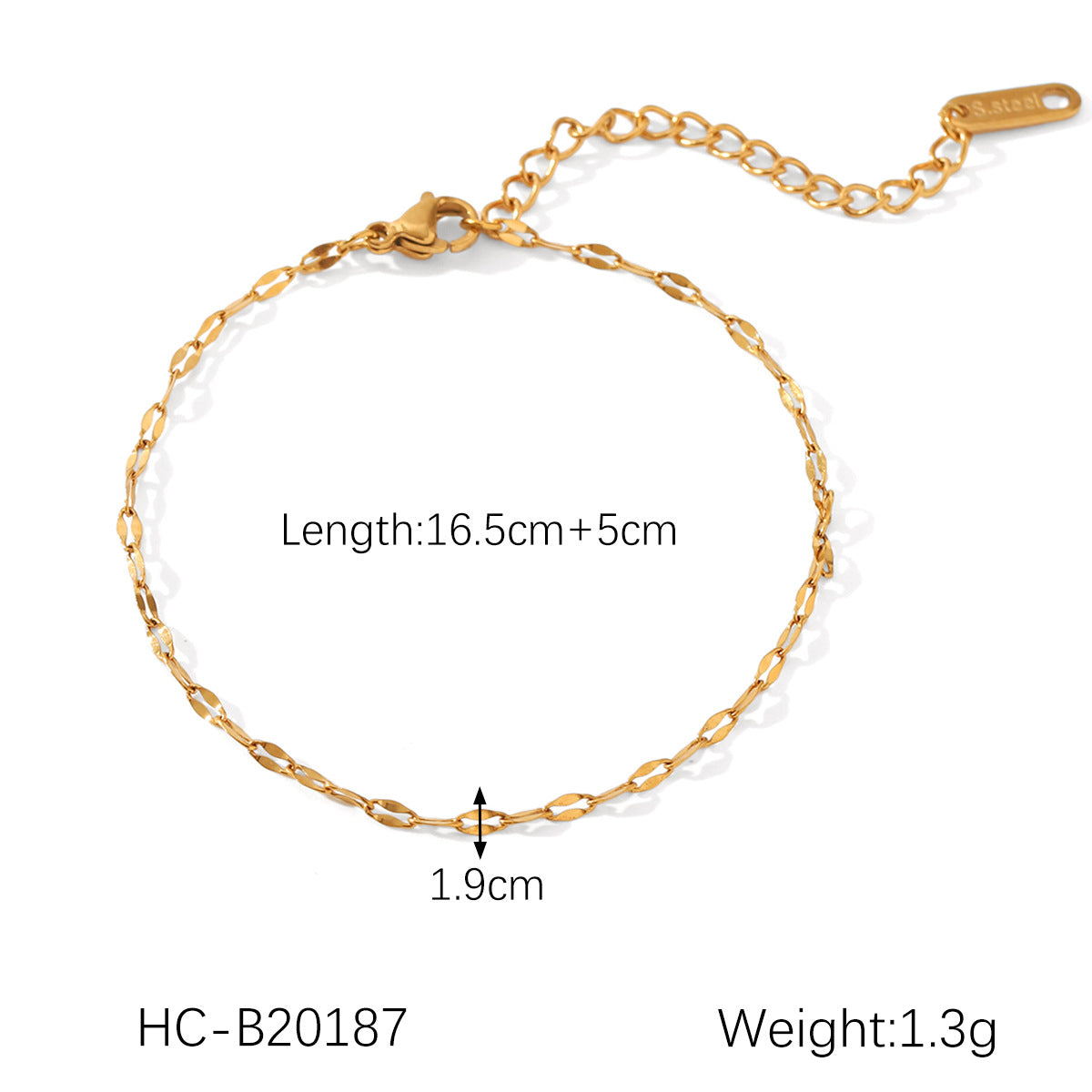 Minimalist 18K Gold Chain Bracelet – 8 Classic Styles
