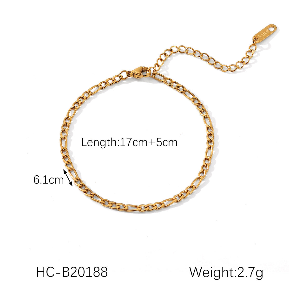 Minimalist 18K Gold Chain Bracelet – 8 Classic Styles