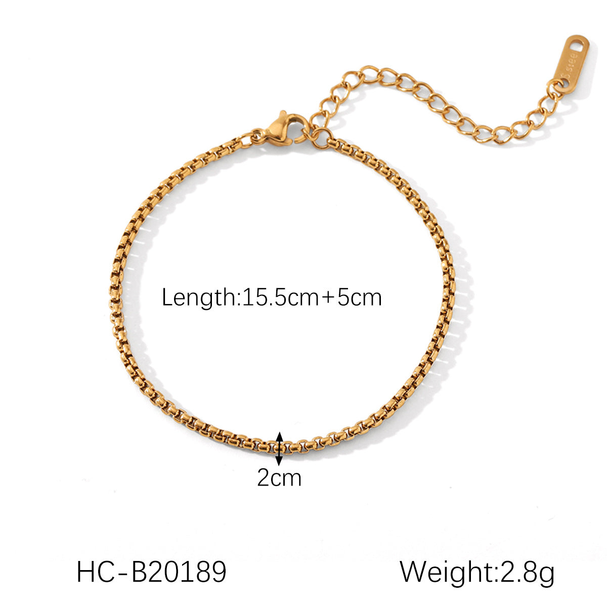 Minimalist 18K Gold Chain Bracelet – 8 Classic Styles