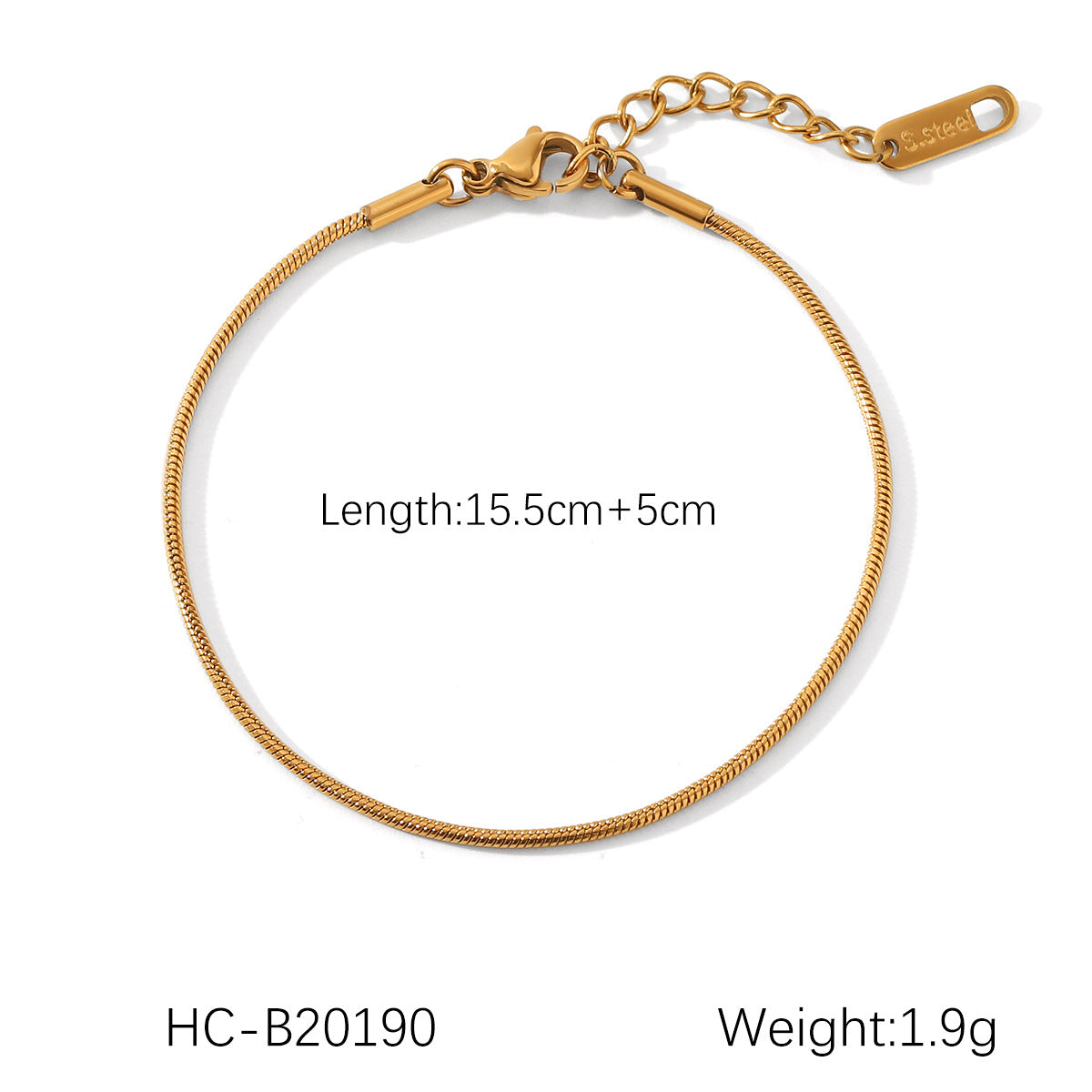 Minimalist 18K Gold Chain Bracelet – 8 Classic Styles