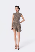 Backless Cropped Chiffon Qipao