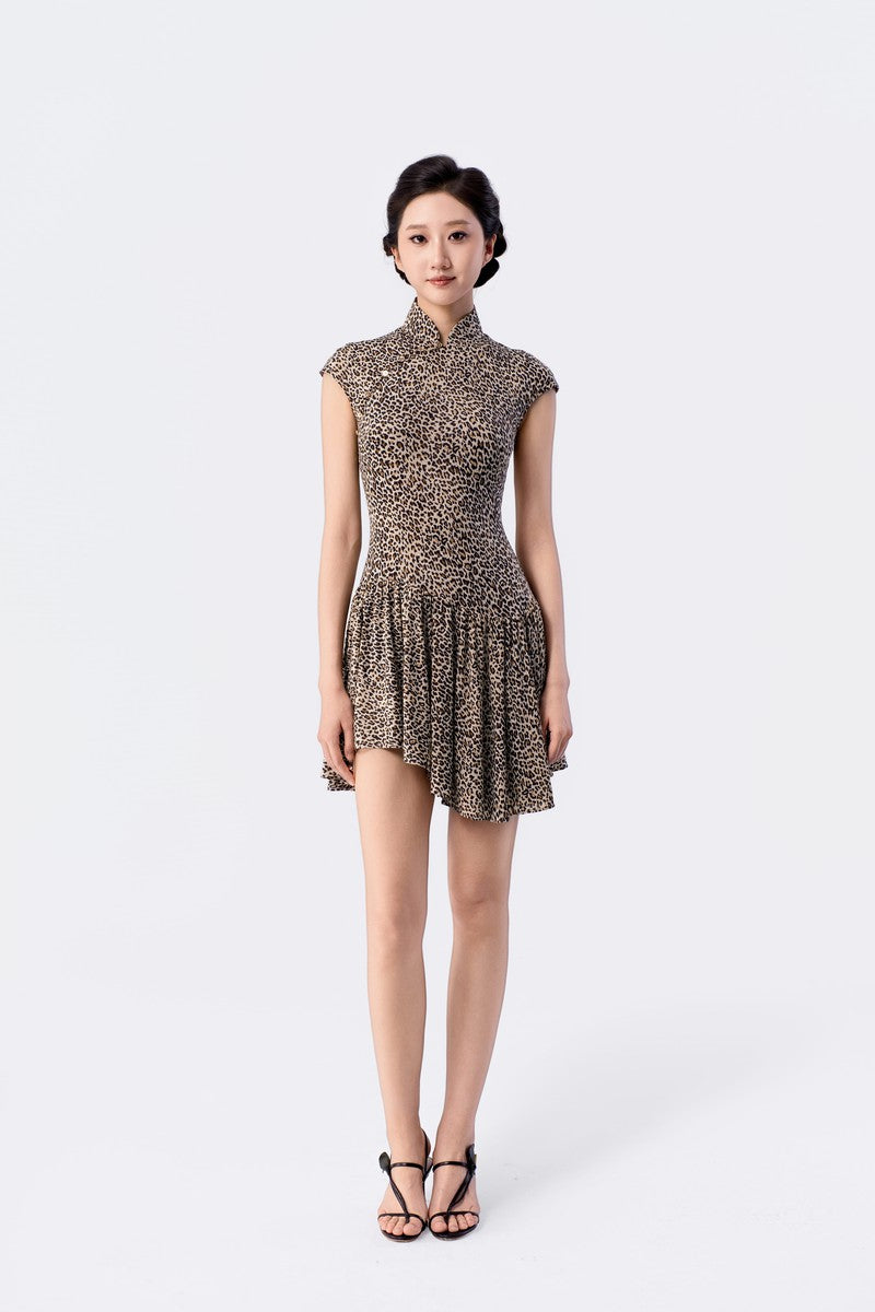 Backless Cropped Chiffon Qipao