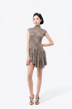 Backless Cropped Chiffon Qipao