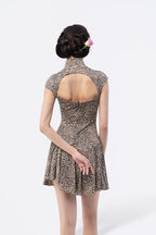 Backless Cropped Chiffon Qipao