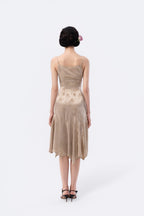 Asymmetric Gathered Handkerchief Midi Skirt