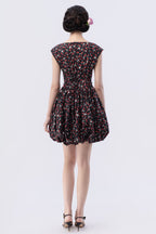 Flutter Sleeve Tie Bubble Miniskirt