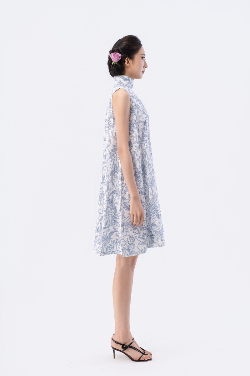 Off-Shoulder A-Line Knee-Length Qipao