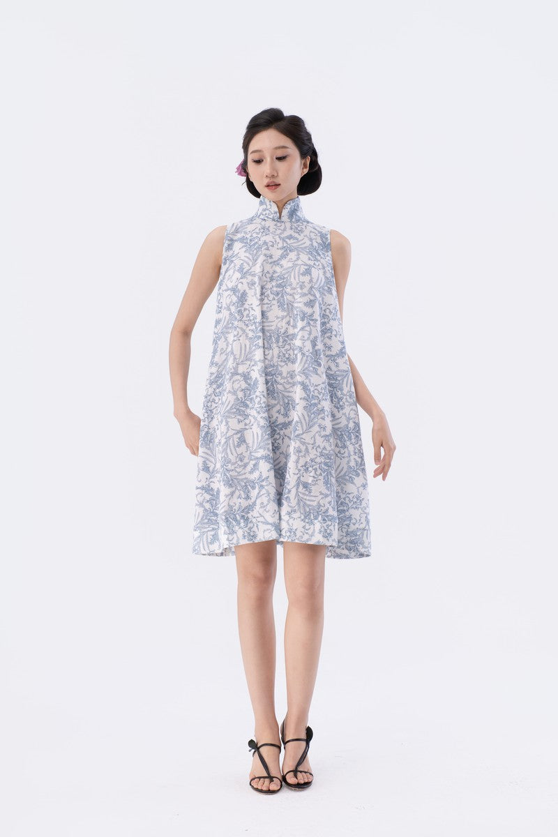 Off-Shoulder A-Line Knee-Length Qipao