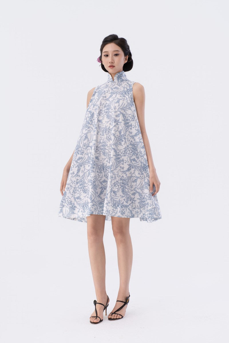 Off-Shoulder A-Line Knee-Length Qipao