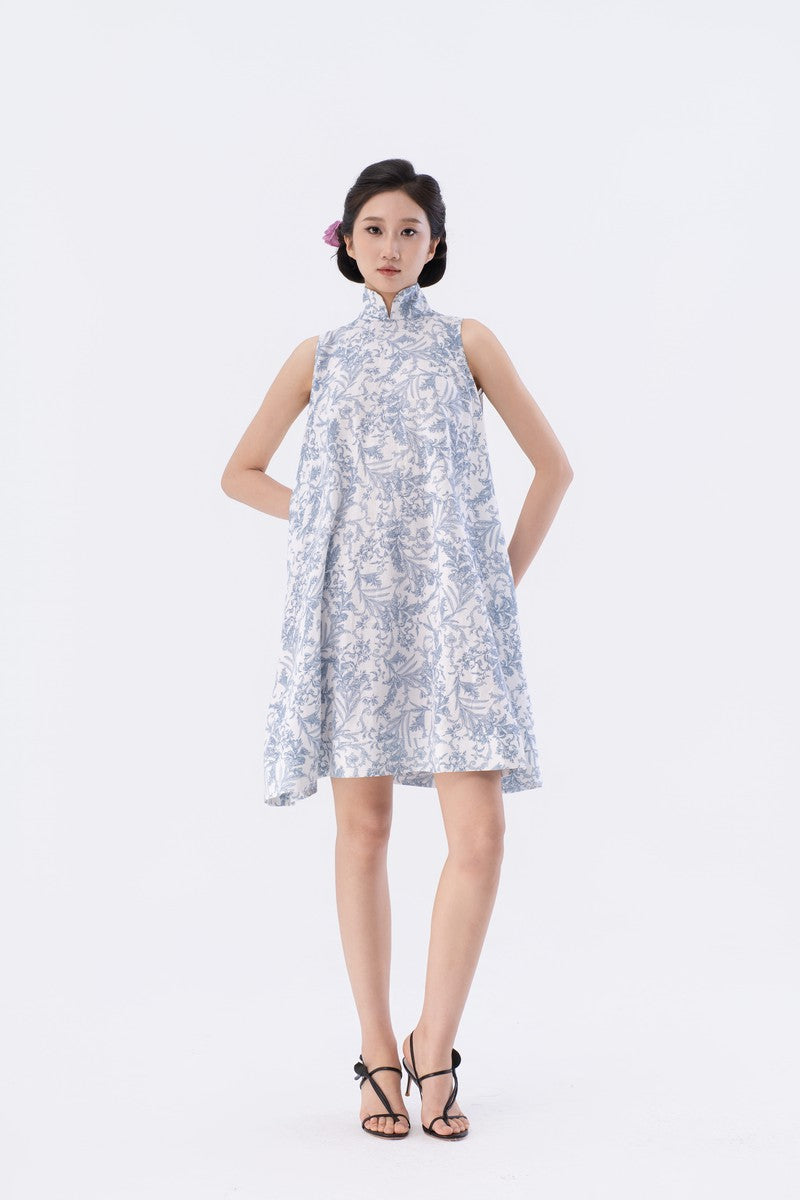 Off-Shoulder A-Line Knee-Length Qipao