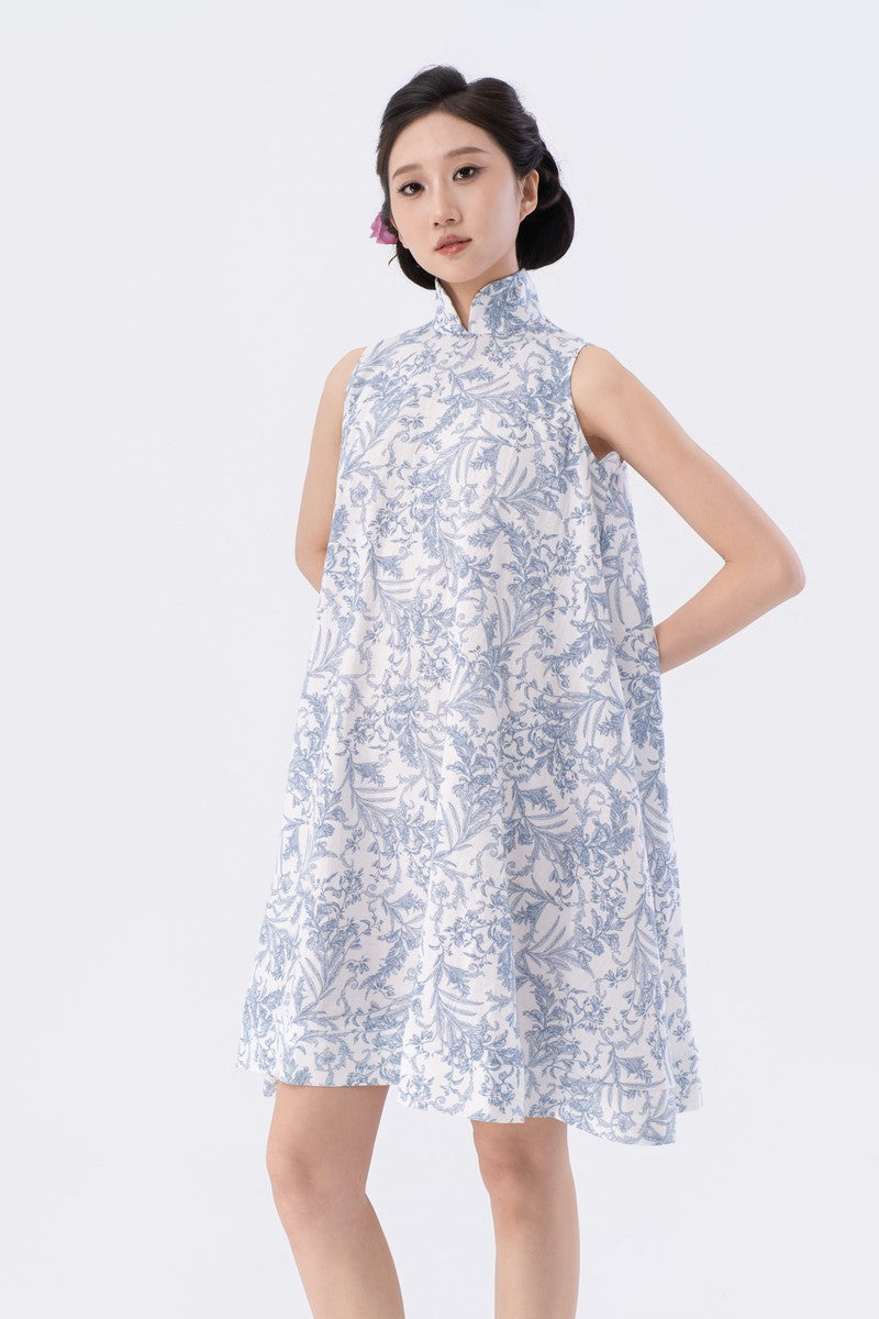 Off-Shoulder A-Line Knee-Length Qipao