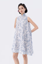 Off-Shoulder A-Line Knee-Length Qipao