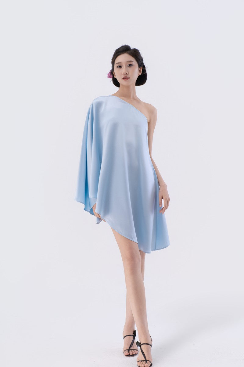 Asymmetrical One-Shoulder Handkerchief Ruffle Top