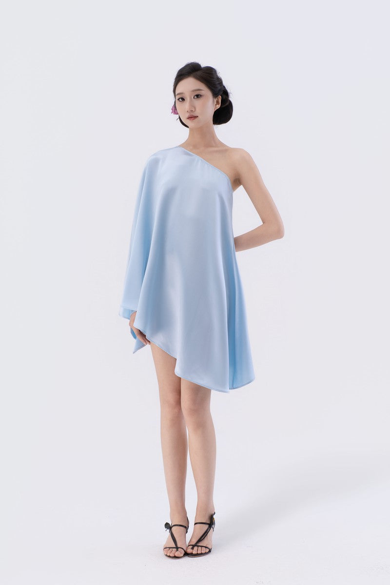 Asymmetrical One-Shoulder Handkerchief Ruffle Top