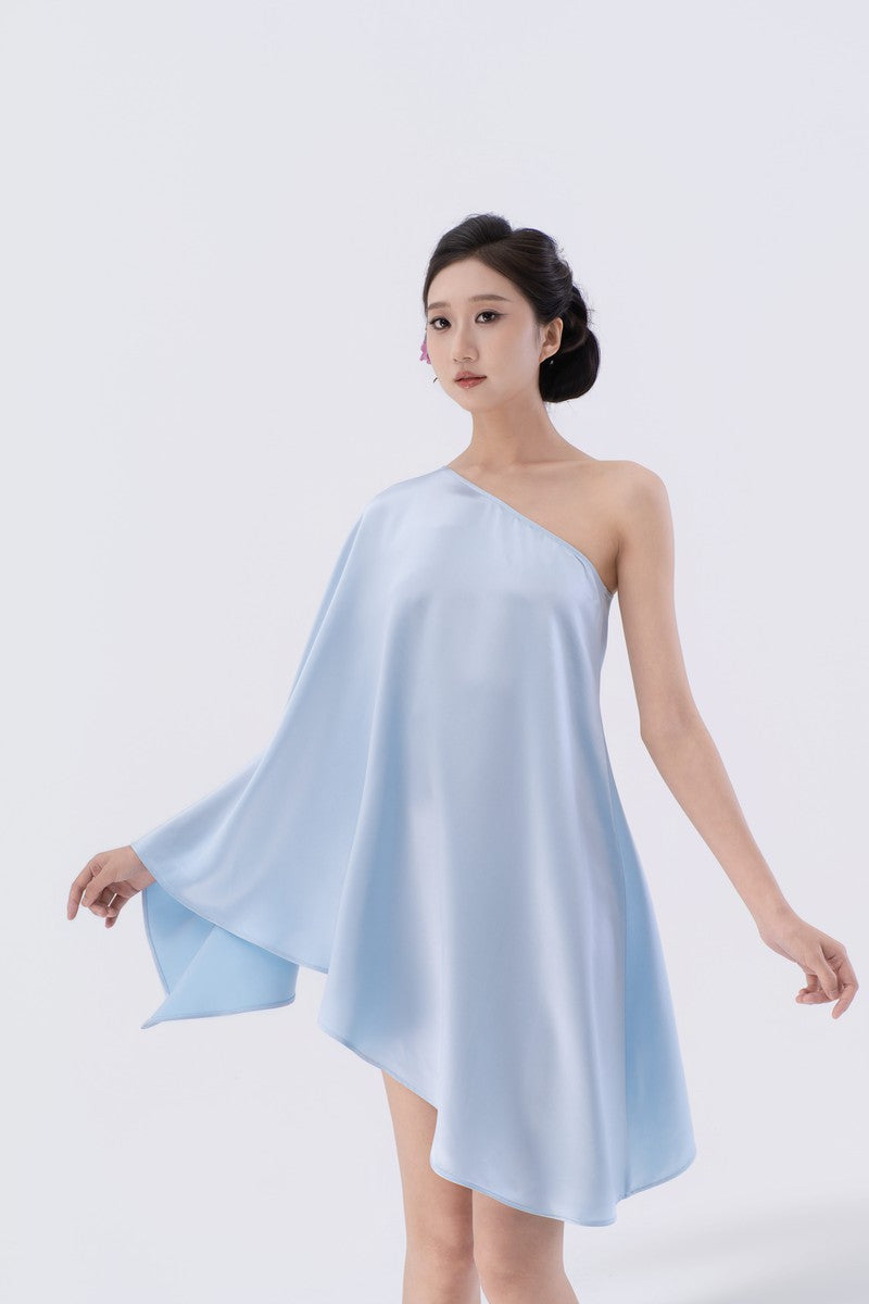 Asymmetrical One-Shoulder Handkerchief Ruffle Top