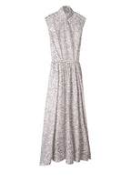 Tie-Front Fitted Waist Flared Tea-Length Qipao