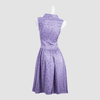 Crown Collar Fitted Waist Flared Knee-Length Skirt