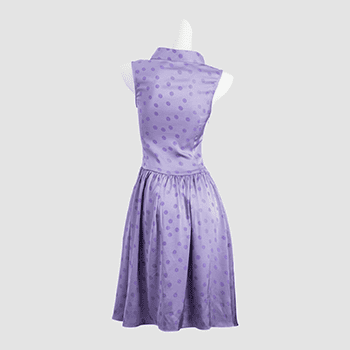 Crown Collar Fitted Waist Flared Knee-Length Skirt