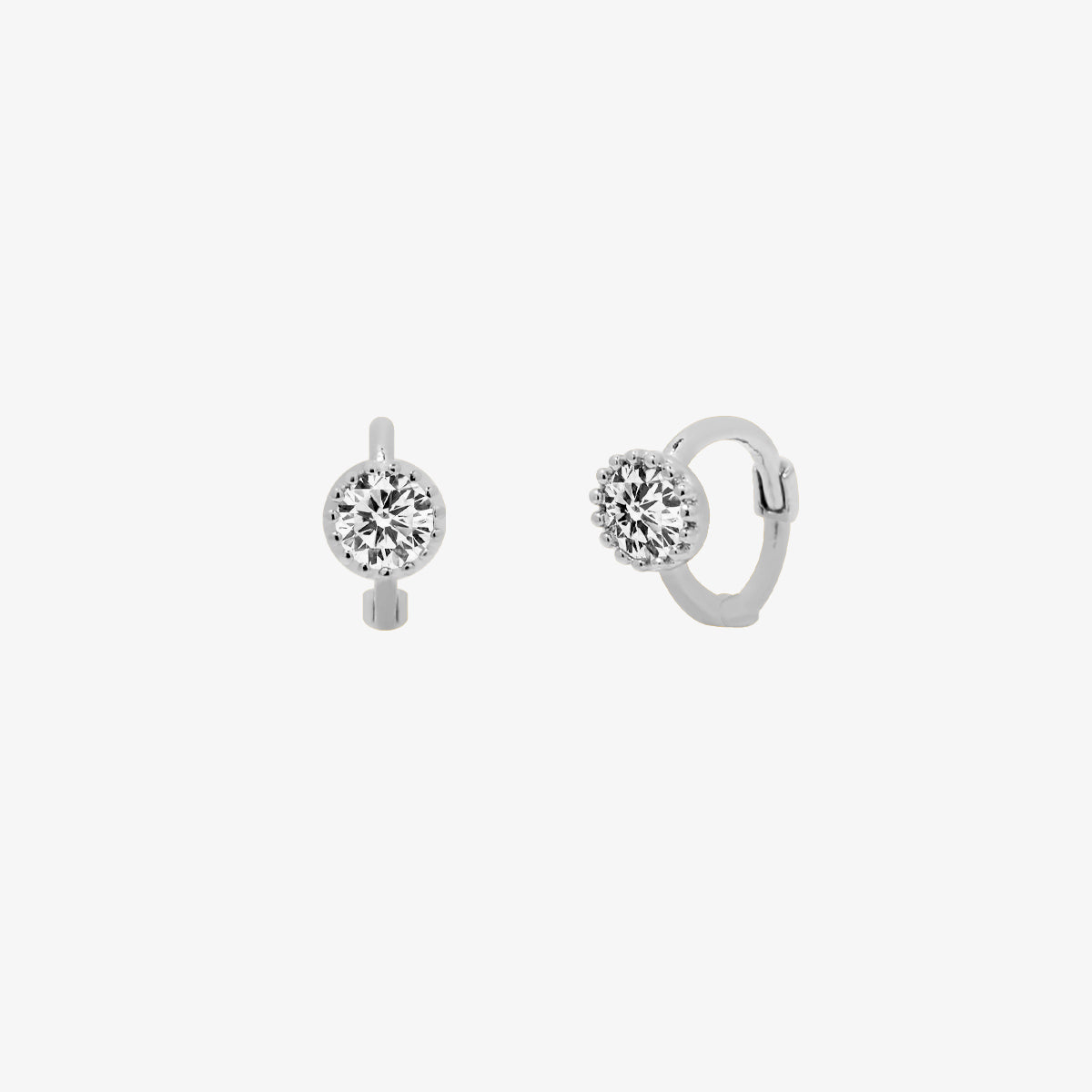 Circle Cubic Huggie Earring-3