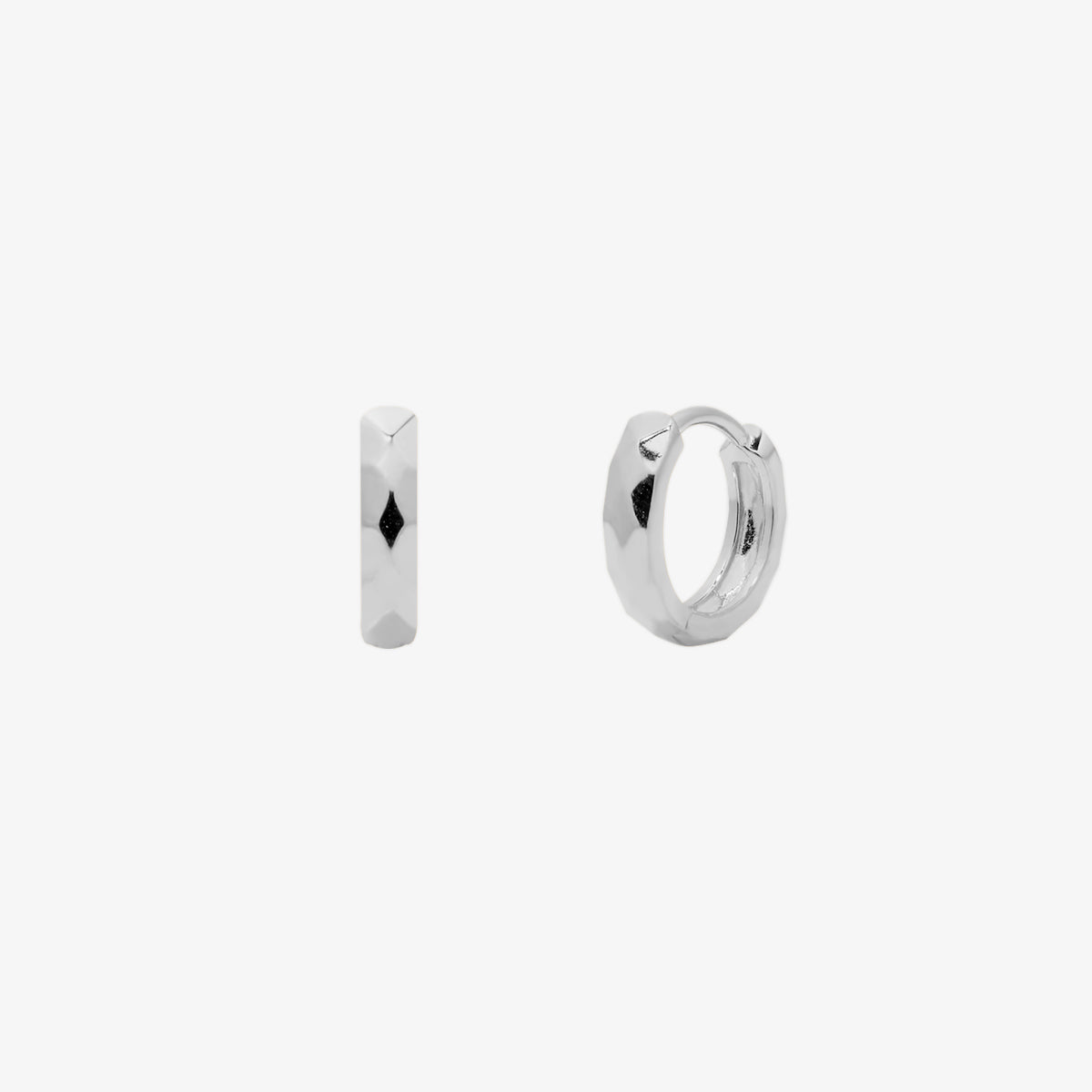 Hammered huggie earring-5