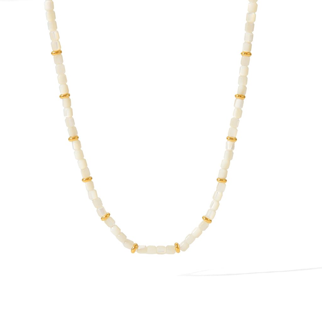 White Shell Bead Necklace – Beach Day Essential