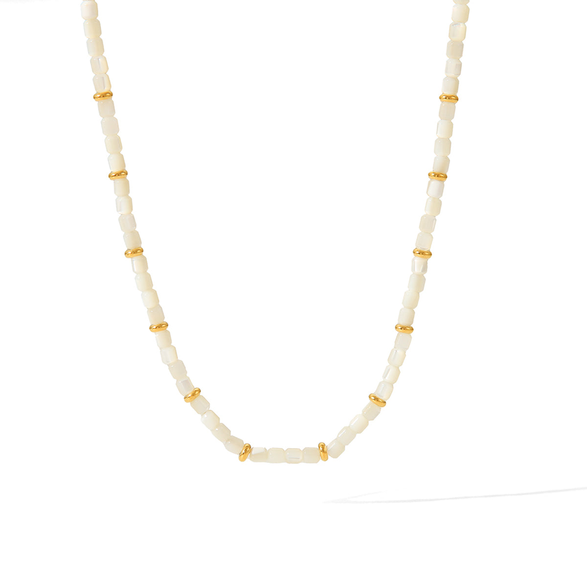 White Shell Bead Necklace – Beach Day Essential