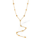 Y-Drop Chain Necklace – 18K Gold-Plated with Simulated Zirconia