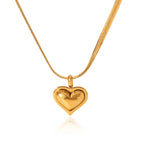 Heart Pendant Snake‑Chain Necklace