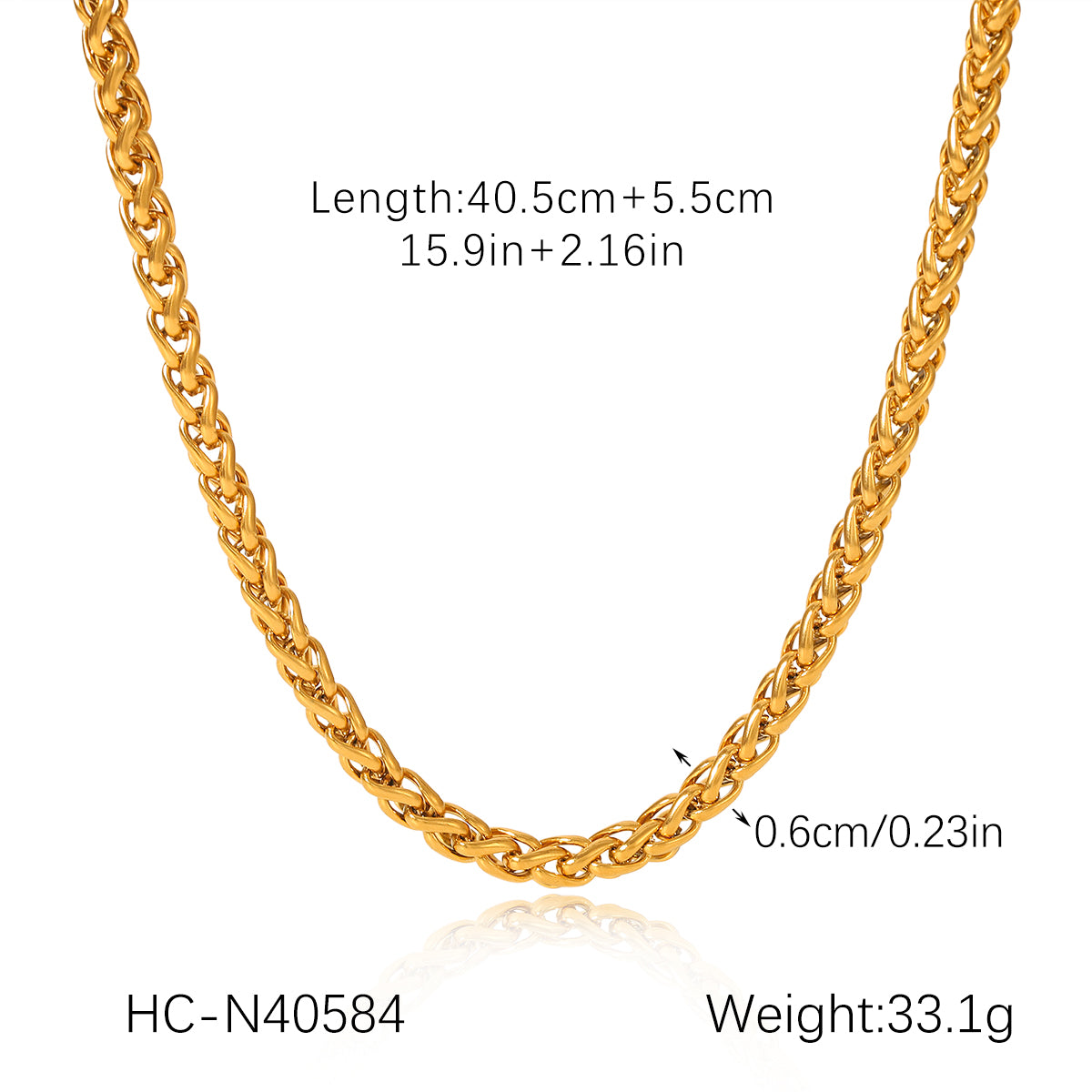 Gold Rope Chain Necklace
