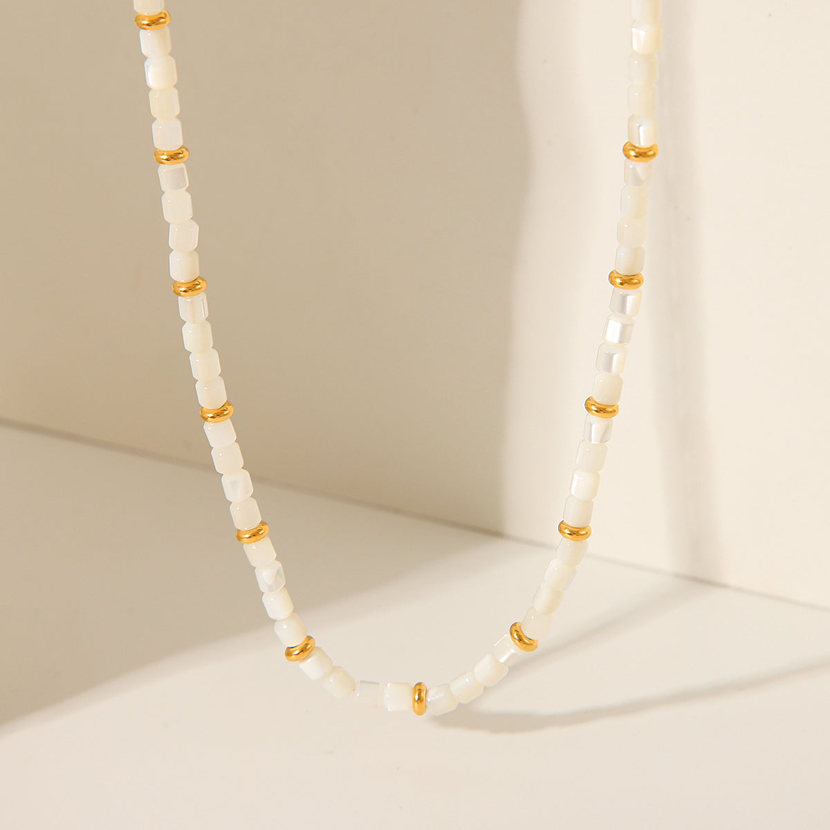 White Shell Bead Necklace – Beach Day Essential