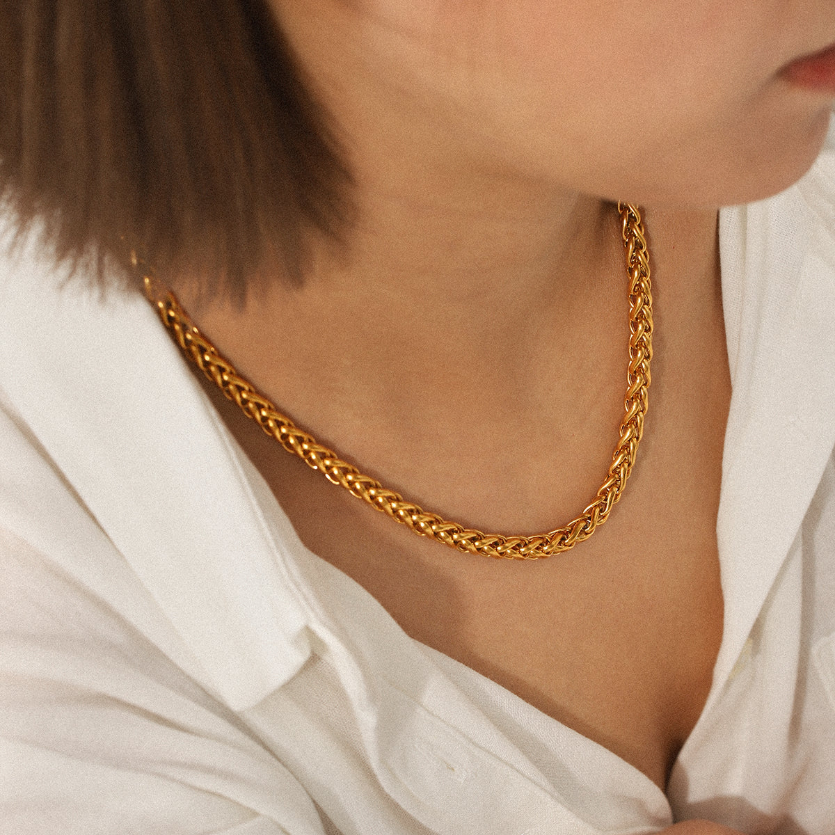 Gold Rope Chain Necklace