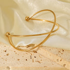 Minimalist X Cuff Bracelet – 18K Gold Plated  Wire Bangle