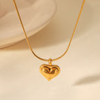 Heart Pendant Snake‑Chain Necklace
