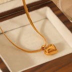 Heart Pendant Snake‑Chain Necklace