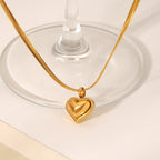 Heart Pendant Snake‑Chain Necklace