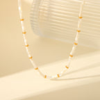 White Shell Bead Necklace – Beach Day Essential