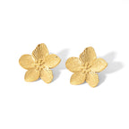 Gold Petal Stud Earrings – Floral Design
