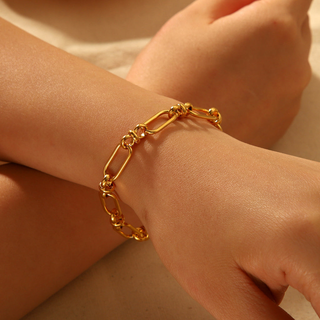 Modern Minimalist Geometric Link Bracelet