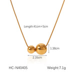 Dual Ball Pendant Necklace – Minimalist Snake Chain
