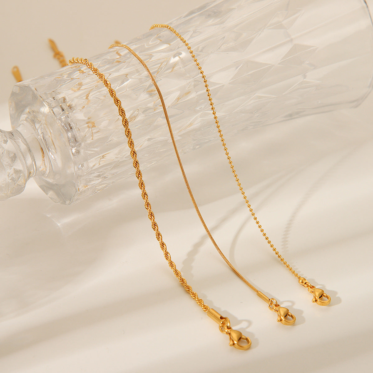 3-Piece Gold Chain Bracelet Set