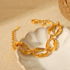 Bold Irregular Link 18K Gold Chain Bracelet