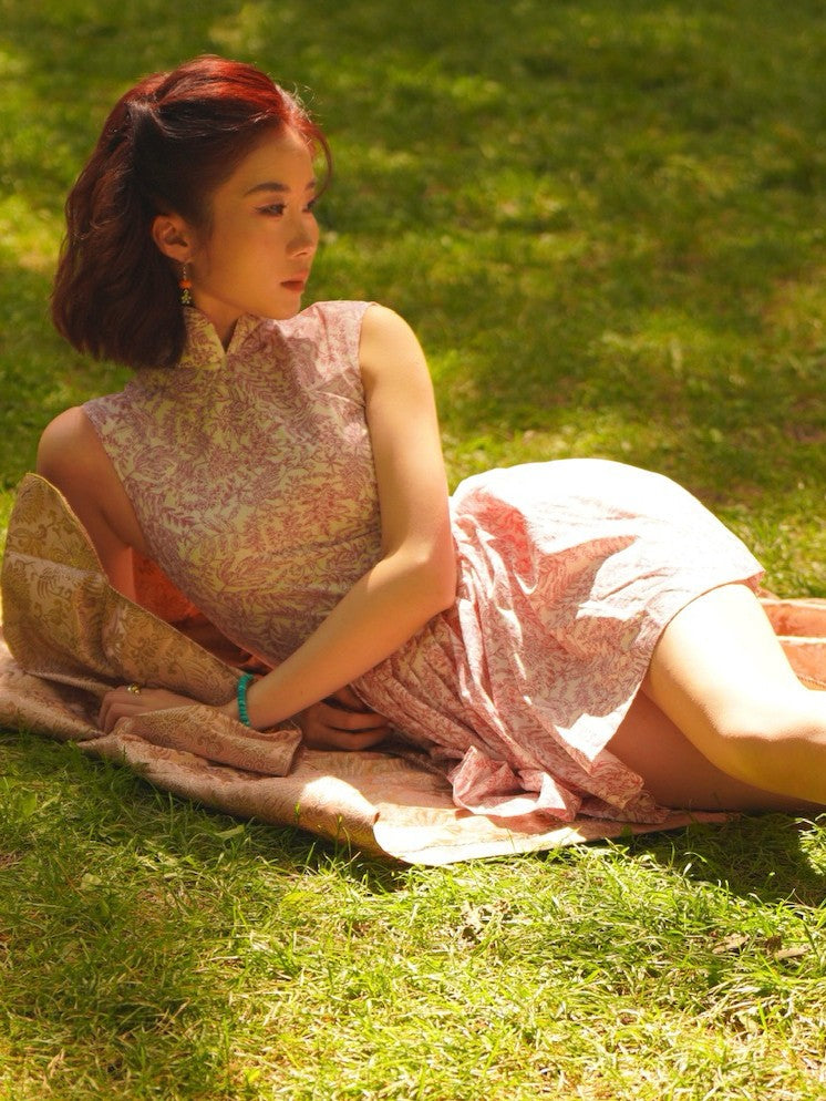 Tie Knife Pleat Ultra-Short Qipao